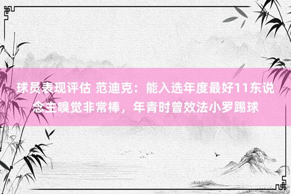 球员表现评估 范迪克：能入选年度最好11东说念主嗅觉非常棒，年青时曾效法小罗踢球